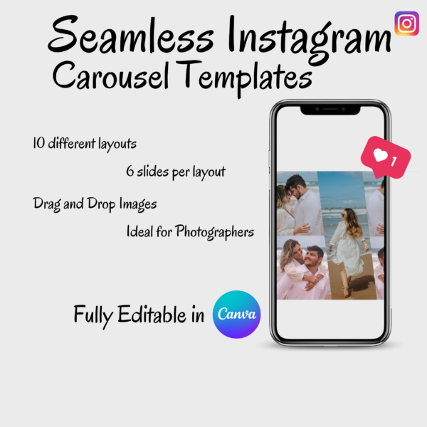 Seamless Carousel Instagram Post Templates | Carousel Template | Instagram Post Template | Canva Carousel Template | Instagram Slide Post customizable with CANVA
