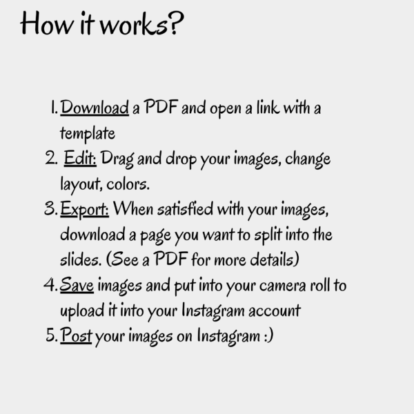 How it works? Seamless Carousel Instagram Post Templates | Carousel Template | Instagram Post Template | Canva Carousel Template | Instagram Slide Post customizable with CANVA