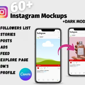 Instagram Mockup Templates, Instagram Feed, Profile, Story, Advert Mockup Template, 60+ Templates