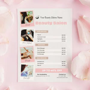 Beauty Salon Flyer Template Editable Canva, Nail Salon, SPA, Beautician, Hairsalon, Printable