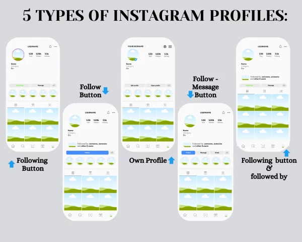 Instagram Mockups Instagram Templates Canva customizable Profile Feed Story Ads Explore Page DM's Followers List Grid Templates