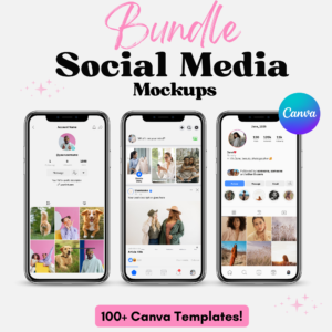 Bundle Social MEDIA Mockups Mock up Template Canva Instagram Tiktok Facebook Mockups Templates Canva fully editable