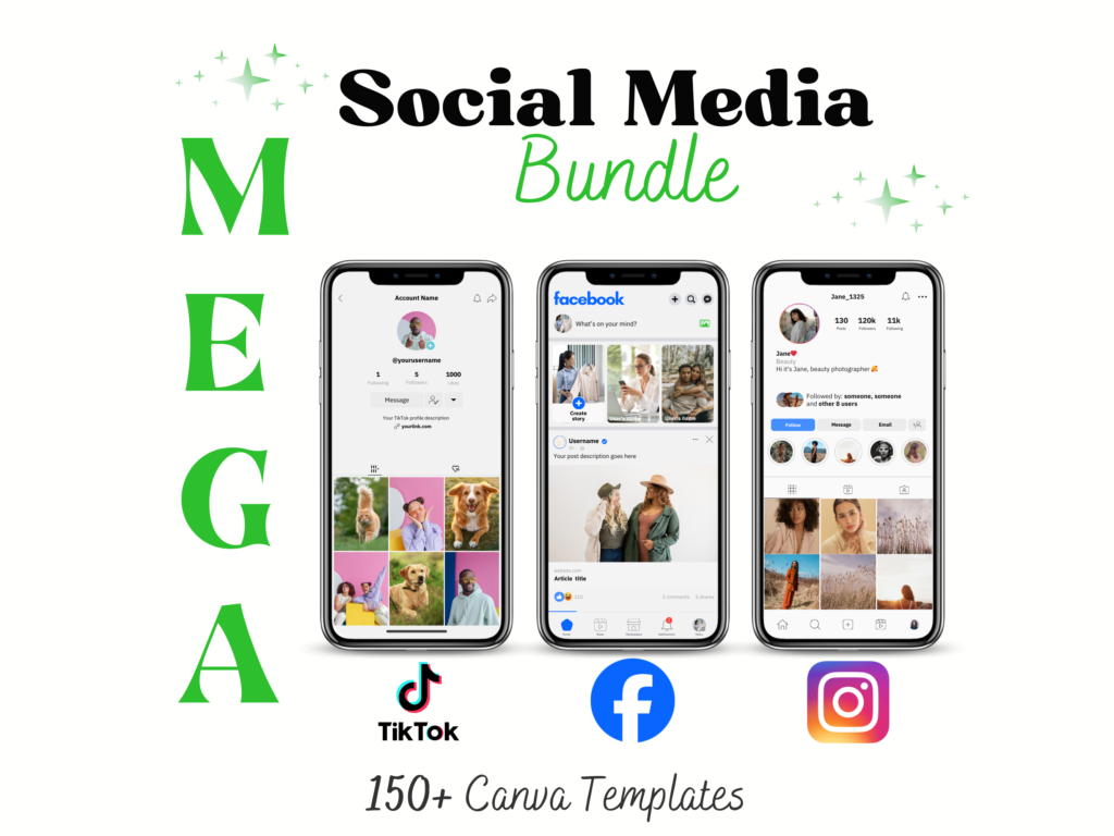 Social Media Mockups Templates Bundle Canva - GraphiCarola