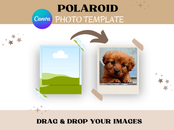 Polaroid Photo Template Editable with Canva
