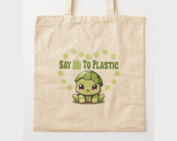Tote Bag Say NO To Plastic say goodbye to single-use plastics and embrace sustainable living with our "Say NO To Plastic" Tote Bag. Carry your belongings in style while advocating for a cleaner, more eco-conscious world! PlasticFree World, Cute Turtle, Cute Animal, Ecology, Earth, Sustainable Tote Bags