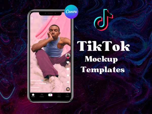 TikTok Mockup Templates | Tiktok Profile iPhone | Editable Tiktok Account Template Mockup | Social media Marketing Manager Planner
