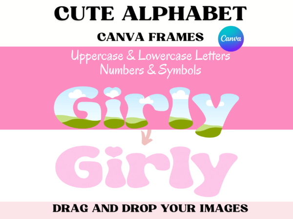 Cute Girly Canva Frame Letters, Doodle Letters Canva, Drag and Drop your images. Insert your image Letterers, Sweat Cute Girly Canva Fonts. Canva Frames Letters, Heart Font, Cute Letters Canva, Filled with image, Bold Letter Alphabet. Doodle Letters Frames. Girly Design, Girl Font