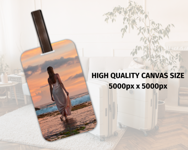 Luggage Tags Mockup Canva,Sublimation Luggage Tags Personalized, Leather Strap, Canva Custom, Baggage, Blank Tag, Bag Tag Baggage Label Template