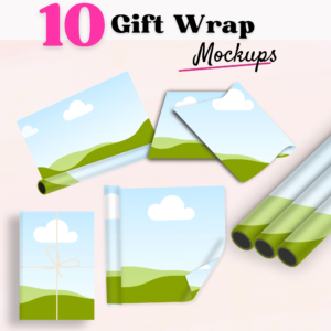 Wrapping Paper Mockup, Gift wrap mockup, Gift Mockup, Gifting, Canva Template