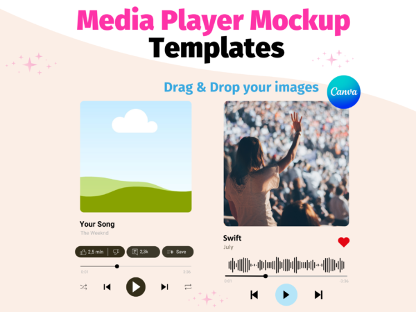 Music Player Canva Template, Song Player, Audio Player Music Player Template, Audio Design, Canva Mockup, Sound Waves Art, Album Cover Design, Media Player Mockup, Audio Visual Art, Creative Design, Podcast Artwork, Music Merch Design, T-Shirt Design Inspo, Digital Art Template