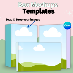 Box Mockup Canva Template, Product Box Mockup Display, DIY Box template, Blank Box Packaging