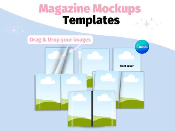 Magazine Mockup, A4 Magazine Mockup Template, Digital Magazine Mockup, Canva Magazine Template, Magazine Cover, Magazine Pages, Spread, Open, Ad, Folded