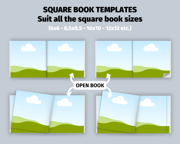 Square Book Mockup, Square Magazine Mockup, Square Coloring Book, Square Kids Book Mockup, KDP Mockup, Book Cover Square Book Canva Template