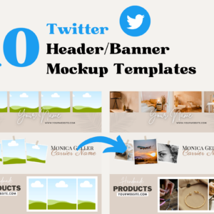 Twitter Banners | 10 Twitter Banner Mockup Template | Twitter Cover Picture | Customizable w/ Canva Twitter Banner Profile Pic | X Banners