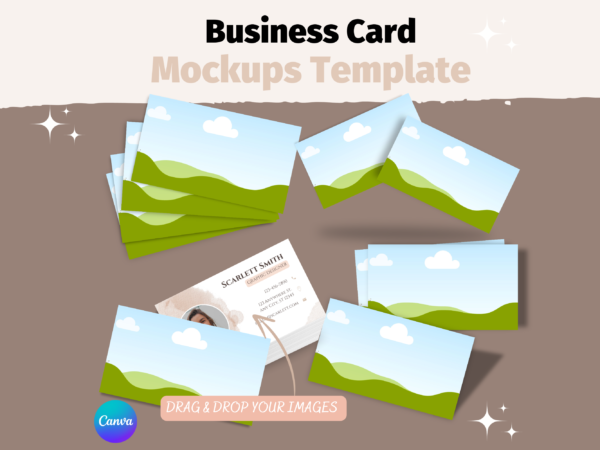 Business Card Mockups Canva, 30 Visit Card Mockup, Name Card, Mockup Template, Blank Card Mockup, Digital Business Card, 3.5 x 2