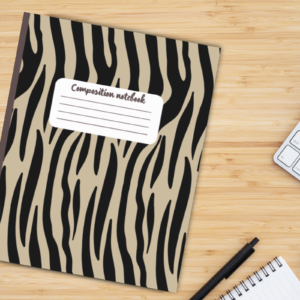 Animal Print Notebook, Tiger Print Notebook, Zebra Pattern Notebook, Beige Brown Notebook, Composition Notebook, Wild Animal Print, Safari Style Stationery, Unique Notebook Design, Jungle Themed Notebook, School Supplies, Office Stationery, Tiger and Zebra Print, Bold Notebook Design, Notebook for Students, Stylish Animal Print