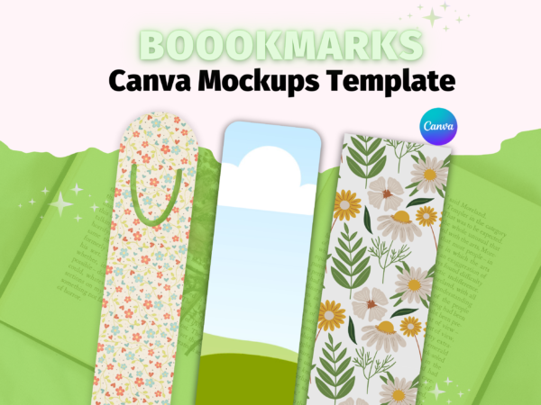 Bookmark Mockup Canva Template, Digital Mockup, Sublimation Mockup, 2x6, Product Mockup, Digital Book Marks, Stationary, Editable Design