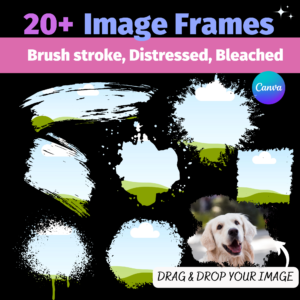 Distressed Bleach Brush Stroke Canva Frame, Grunge, Custom Canva Frames, Drag & Drop, Abstract, Photo Effect, Picture Collage Sublimation, Paint