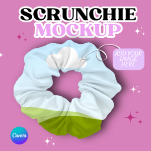 Scrunchie Mockup Canva Template, Scrunchie Sampler, Showcase your design, Hair Accessory Mockup, Digital Scrunchie Hair Tie Display Template