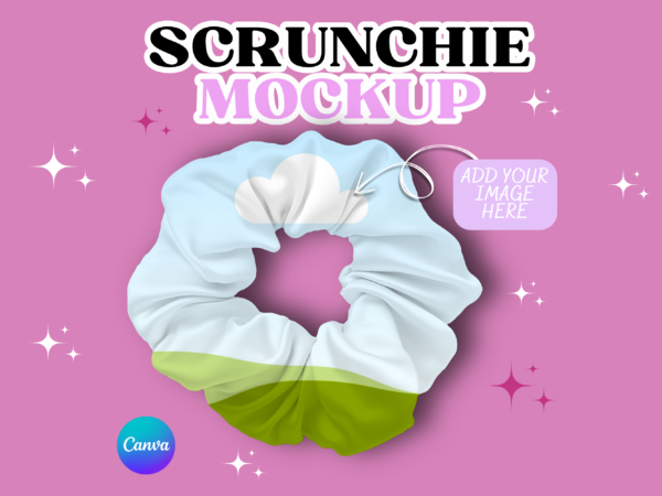 Scrunchie Mockup Canva Template, Scrunchie Sampler, Showcase your design, Hair Accessory Mockup, Digital Scrunchie Hair Tie Display Template