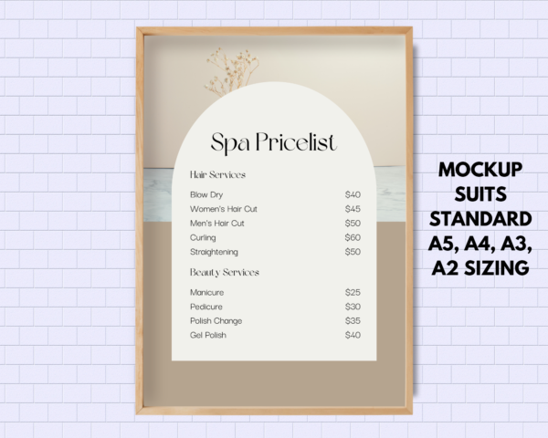 Poster Mockups Canva Template, Flyer Artwork Display Mockup, Light Wood Frame, Home Poster, Digital Poster, Horizontal Poster WallArt Prints