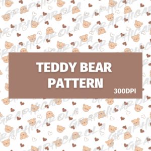 teddy pattern, teddy bear, heart pattern, cute design, baby shower, nursery decor, baby gift, cozy aesthetic, wrapping paper, fabric design, baby-themed pattern, adorable print, newborn celebration, scrapbook paper, kids clothing, soft and warm, handmade crafts, DIY projects, stationery design, love and cuddles