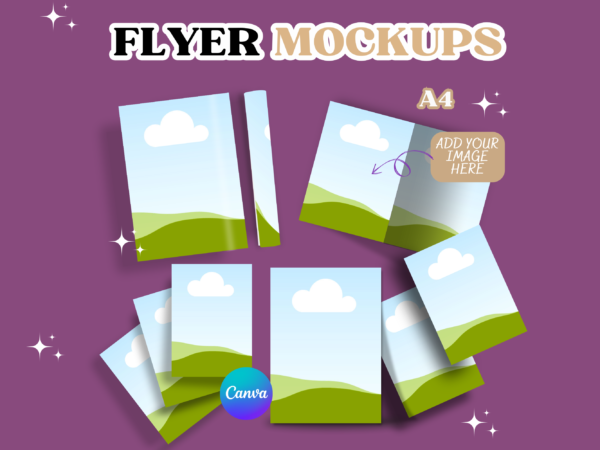 Flyer Mockup, A4 Flyer Mockup, Canva Flyer Mockup, Digital Flyer Mockup, Brochure Mockup, Leaflet Mockup, Print Mockup, Branding Mockup, Flyer Template, Marketing Flyer Mockup